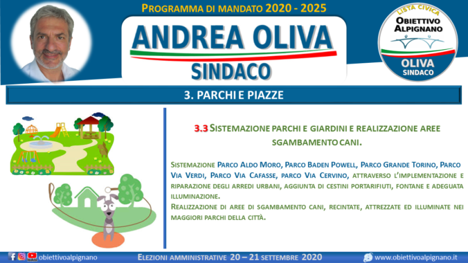 3.3 SISTEMAZIONE PARCHI E GIARDINI E REALIZZAZIONE AREE SGAMBAMENTO CANI